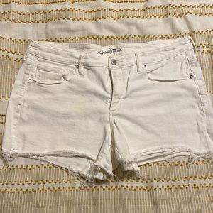 White Distressed Shorts
